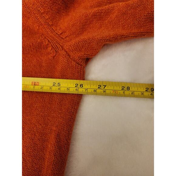 Chaps Sweater Mens 2XL Orange Elbow Pads Long Sleeve 1/4 Button Pullover Heavy - Picture 5 of 9